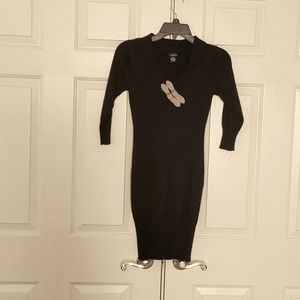 Black knit dress